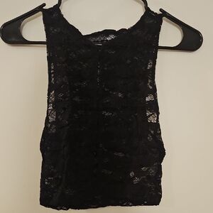 Free People Black Lace Crop Top